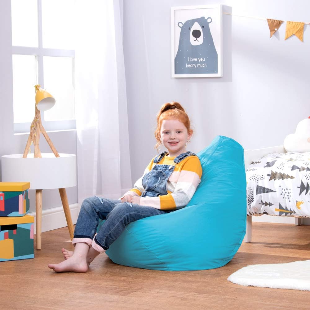 Bean Bag Bazaar Dalton Kids Bean Bag, Aqua, Water Resistant - Image 4