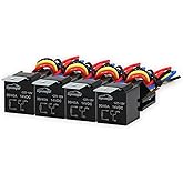 EPAuto 30/40 AMP Relay Harness Spdt 12V Bosch Style - 4 Pack