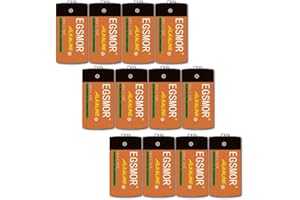 EGSMOR 1.5V C Cell High-Performance All-Purpose LR14 Alkaline Batteries, 5-Year Shelf Life,for Household,Office Devices and Business (12 Count)