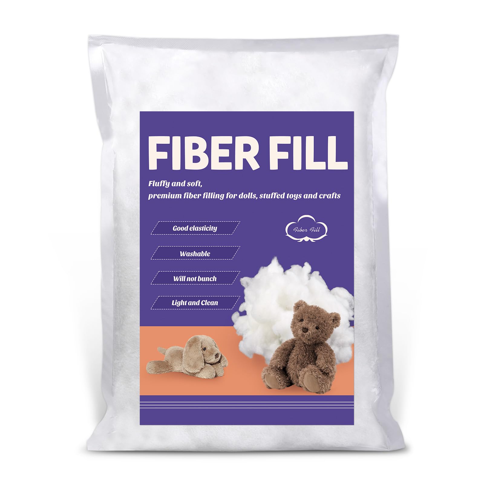 Photo 1 of Fadoub 80g/2.82oz Premium Polyester, Polyfill Stuffing for Stuffed Animals, Recycled Polyester Fiber Fill, High Resilience Fluff Pillow Filler Stuffing for Craft,Pillows, Animals Stuffing Dolls