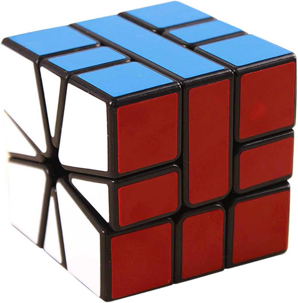 EASEHOME Square-1 3x3 Magic Puzzle Cube SQ-1 Speed Cube with PVC Stickers for Adults and Kids, Black