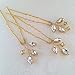 FXmimior Bridal Crystal Hair Pins Wedding Evening Party Hair Accessories Pack of 3 (gold)