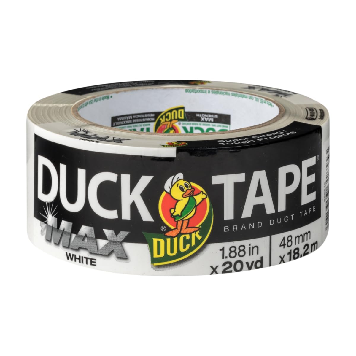 Duck Tape Max Strength White 48mm x 18.2m, High Strength, Heavy Duty, Gaffa & Duct Tape