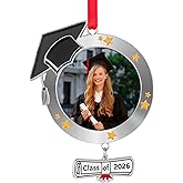 EVA murmure Graduation Personalized Photo Ornament Class of 2026 - Christmas Graduation Cap Photo Ornaments 2026 - Graduation Christmas Xmas Tree Picture Frame Ornament Decorations Gifts
