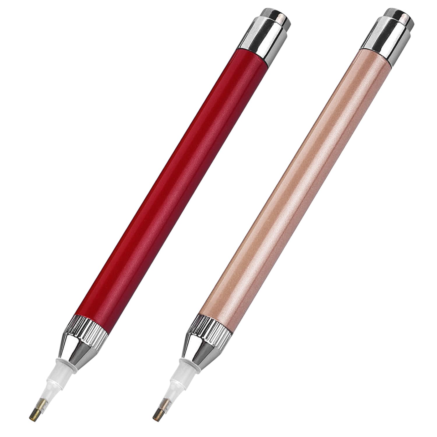 NINVVS 2 Pieces Diamond Spot Lighting Pen with Light, Diamond Spot Brush, Diamond Art Pen, Diamond Art Accessories and Tools, Embroidery Supplies Diamond Ballpoint Pen, Multicolor
