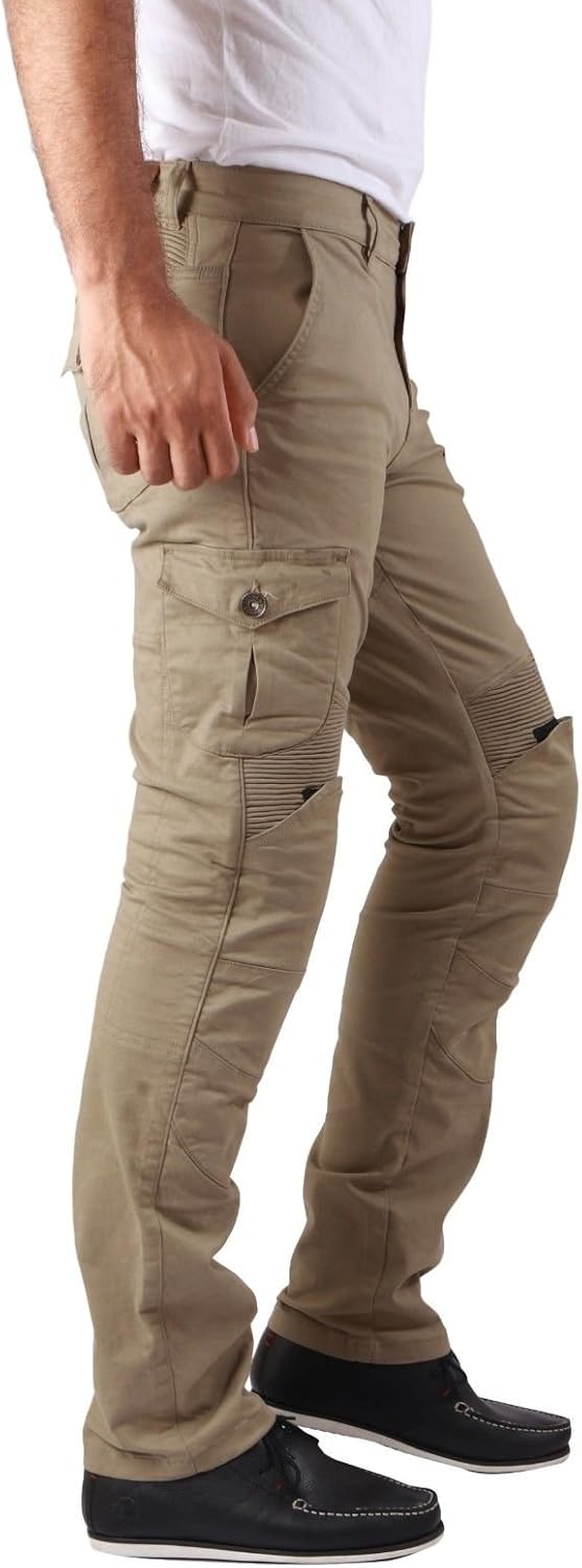 Force Riders Men's Motorcycle Cargo Trousers with Dupont™ Kevlar