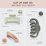 Kitsch Large Assorted Hair Clips 3 pcs Recycled Plastic Claw Clips for Thick view 2