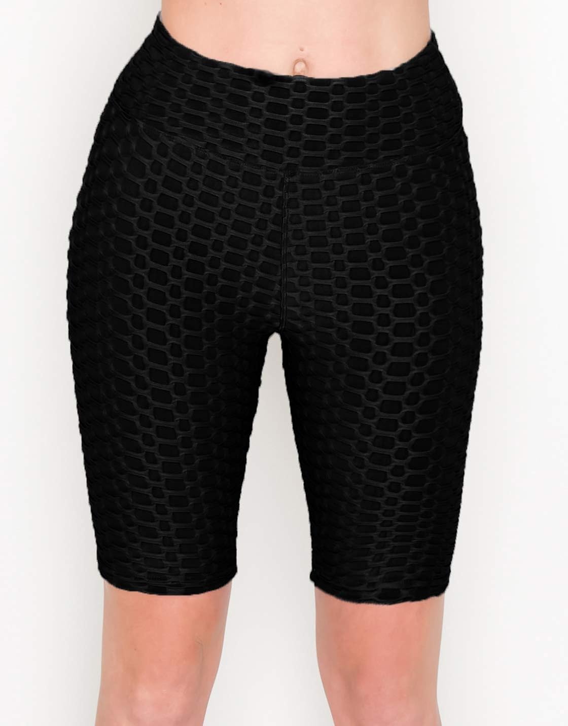 ALWAYS Women's Honeycomb Compression Shorts - High Waist Slimming Butt Lift Textured Workout Shorts: Clothing