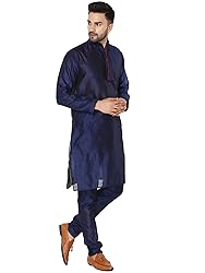 SKAVIJ Men's Art Silk Kurta Pajama Set Indian