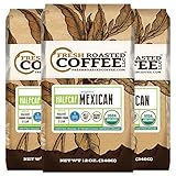12-Ounce Bags, Mexican Half Caf Organic, Fresh Roasted Coffee LLC. (Pack of 3 Ground)