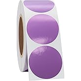 Hycodest Thermal Label Stickers 1.5 inch Circle Sticker Direct Thermal Labels Self-Adhesive Thermal Paper Roll 1000 pcs (Purple)
