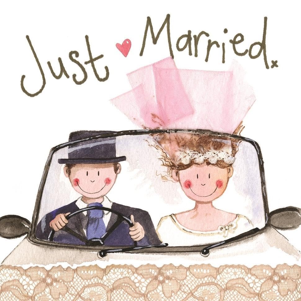 ALEX CLARK Just Married Wedding Foil Card
