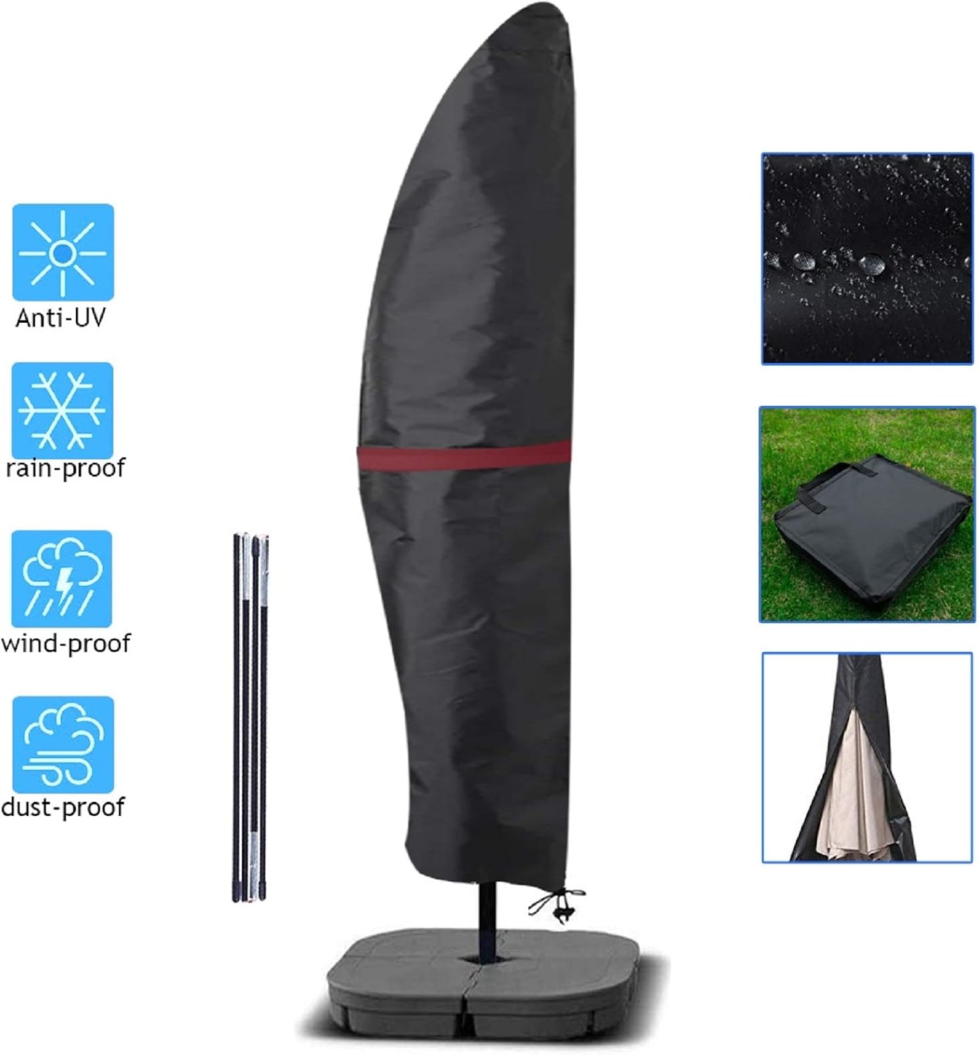 Amazon Com Shieldo Patio Umbrella Covers Light Weight And Durable Cantilever Umbrella Cover 420d Waterproof Patio Umbrella Covers For 9ft With Push Rod Garden Outdoor