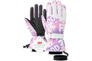 2THESTARS Pro Ski Gloves, 3M Thinsulate Insulated Double-Layer Waterproof, Touchscreen Snow Gloves for Skiing, Winter Cycling