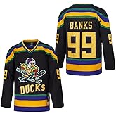 D-5 Youth Mighty Ducks Jersey #96 Conway #99 Banks Jersey,Movie Ice Hockey Jersey for Kids