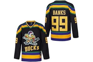 D-5 Men Mighty Ducks Jersey #33 Goldberg #66 Bombay #96 Conway #99 Banks Jersey,Movie Ice Hockey Jersey for Men S-XXXL