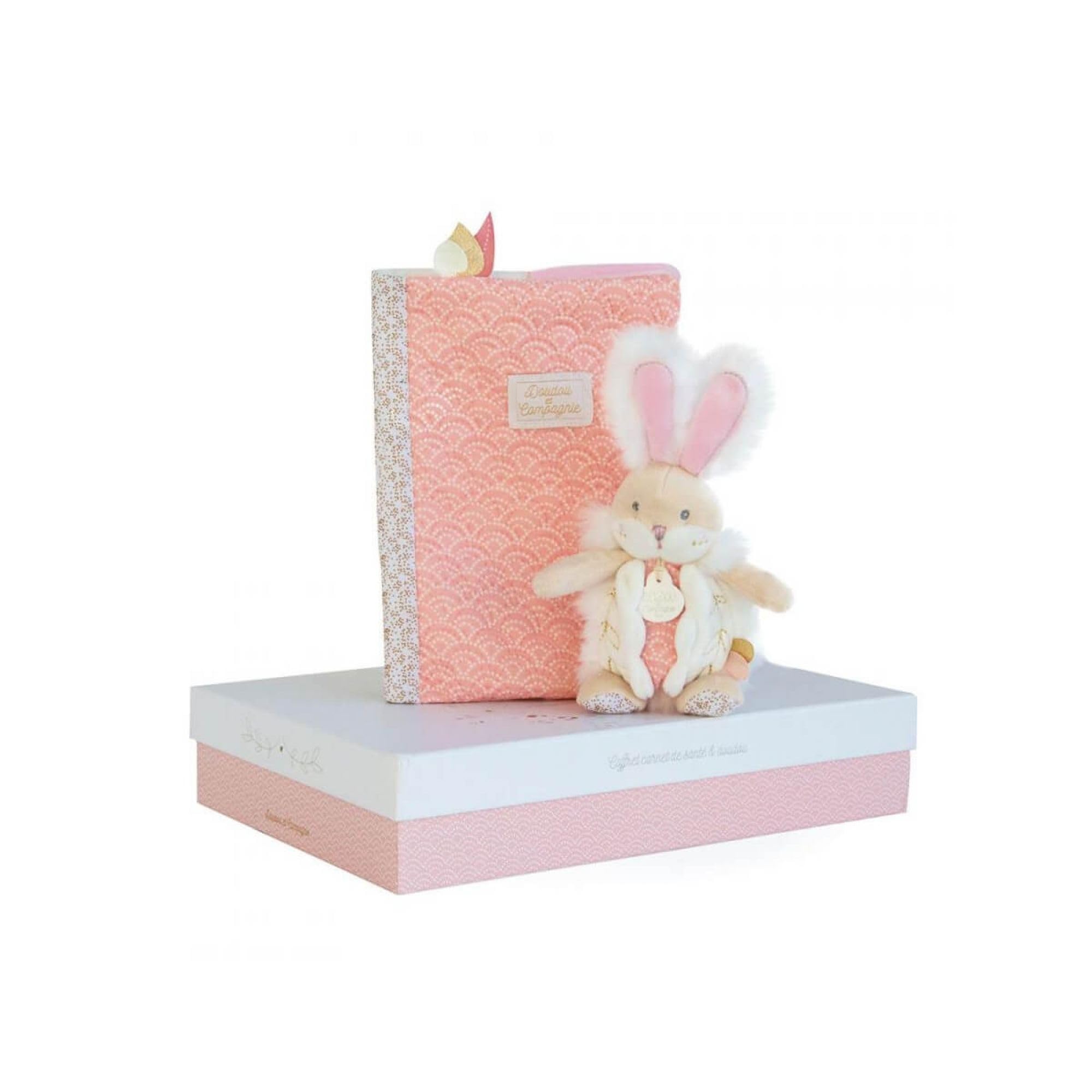 Doudou et Compagnie DC3498 RABBIT OF SUGAR Rose - Box protects health book and blanket - Pink