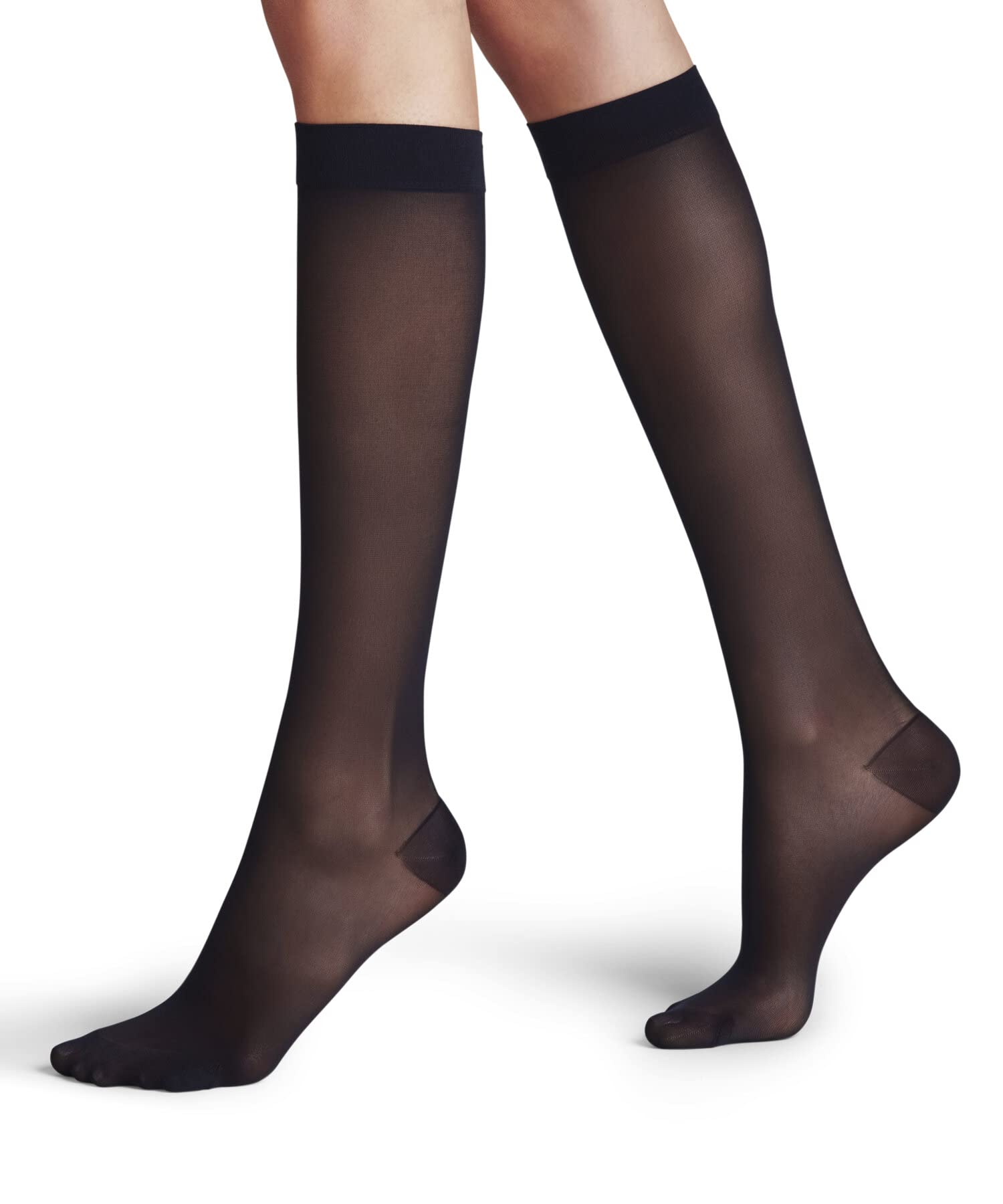 FALKE Women's Energize 30 DEN W Kh Sheer With Compression 1 Pair Knee-High Socks, Blue Marine 6179, 5.5-6.5