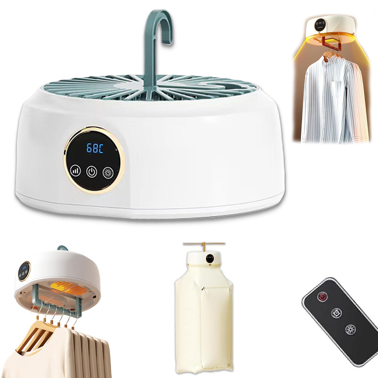 Airinox Automatic Ironing Machine, Automatic Ironing Machine for Home, 2-in-1 Garment Steamer & Folding System with Vertical Steam, Indoor/Outdoor Use (White)