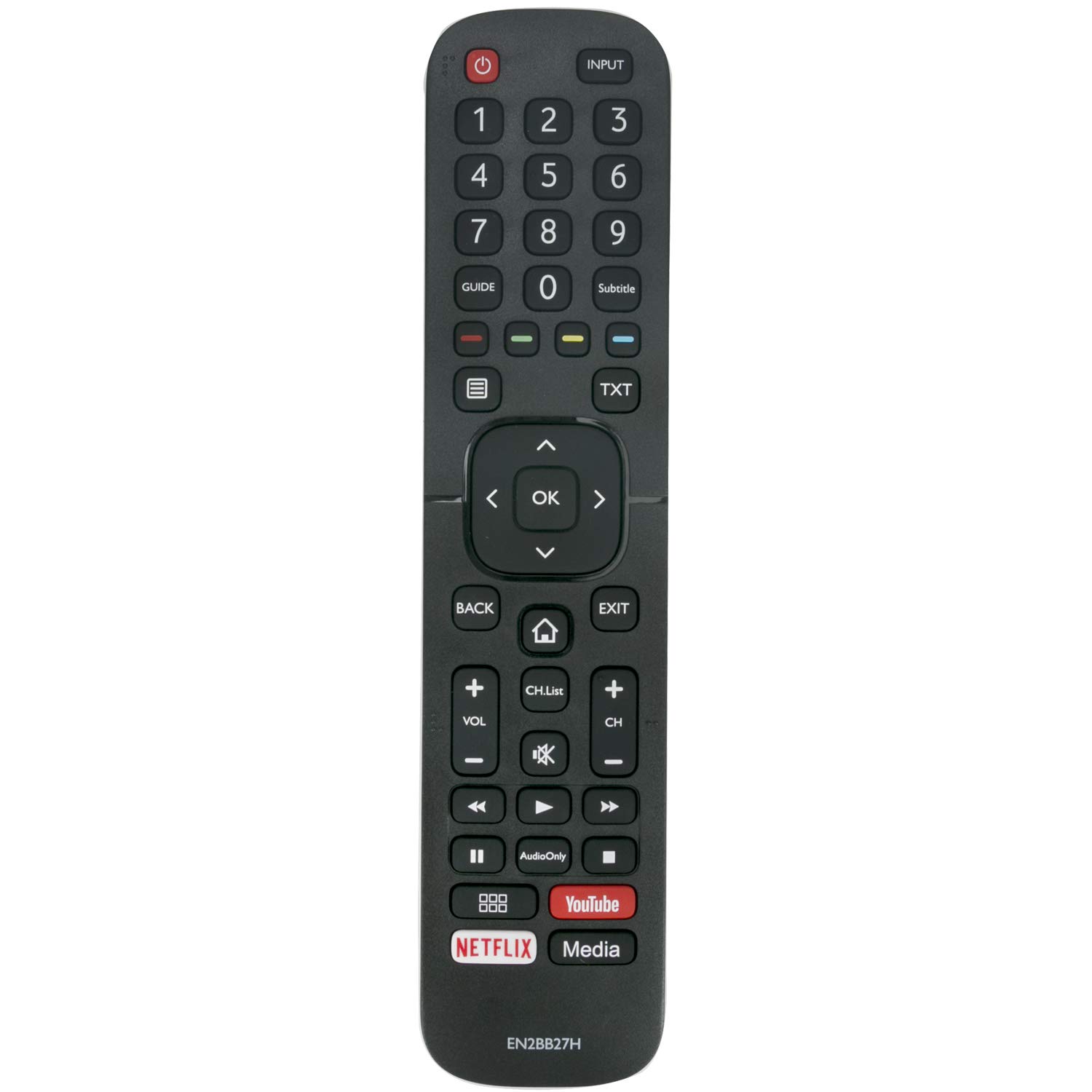 VINABTY EN2BB27H Remote Control Replacement fit for Hisense Smart TV with YouTube NETFLIX Buttons H43A6120 H50A6120 H55A6120 H58A6120 H65A6120 H32A5600 H32AE5500 H39A5600 H43A5600