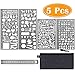 Paxcoo 5 Pcs Stainless Steel Journal Stencils with Templates Ruler for Bullet Journal Diary Planner Drawing Painting