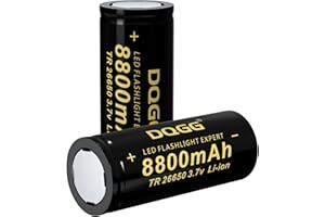 MLGBDC 2Pcs 26650 Rechargeable Battery 3.7volt 26650 Battery 8800mAh High Capacity Batteries for Flashlights, Power Tools and Other Equipment