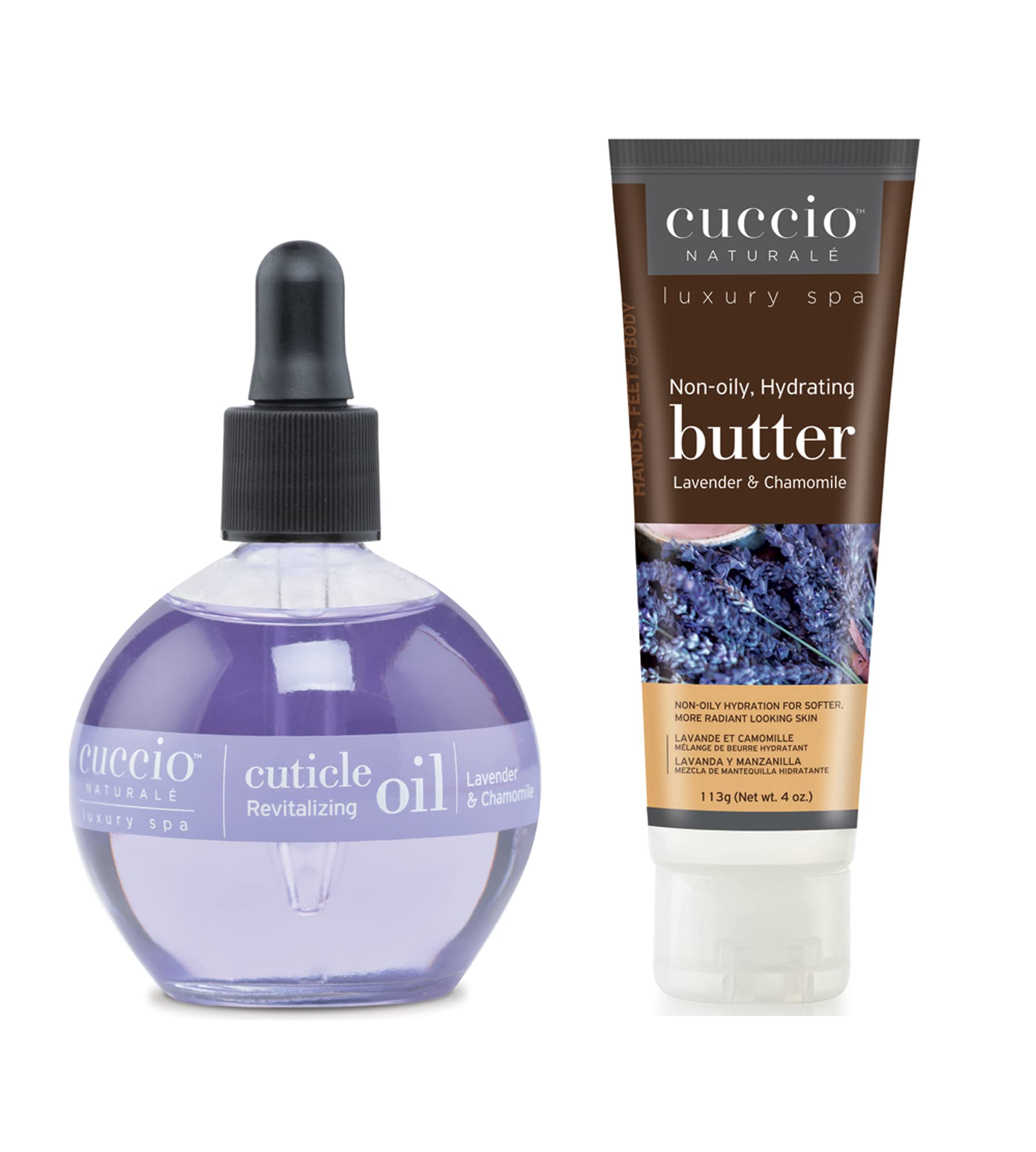 Cuccio Lavender & Chamomile Hydration Essentials Kit- 75ml Cuticle Oil & 4oz Butter Tube