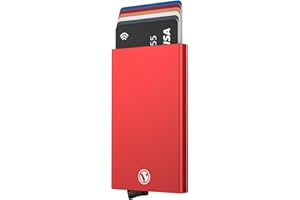 VULKIT Pop Up Wallet, Slim Minimalist Credit Card Holder For Men and Women RFID Blocking Mini Metal Case