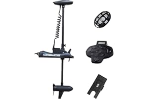 Black Haswing Cayman 12V 55lbs 48 inch Bow Mount Electric Trolling Motor Lightweight, Variable Speed, with Foot Control/Quick Release Bracket for Bass Fishing Boats Freshwater/Saltwater