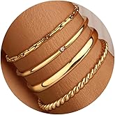 Fnionvn Stackable Gold Rings for Women Non Tarnish Dainty 18k Gold Plated Stainless Steel Pinky Ring Set Birthday Gifts Trendy Womens Jewelry Thin Bands Promise Engagement Rings for Women