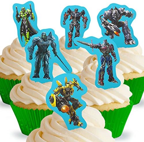 Cakeshop 12 x PRE-CUT Transformers Stand Up Edible Cake Toppers