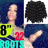 Premium Jamaican Bounce Crochet Hair (1 Pack) Silky Jumpy Wand Curl Crochet Braids For Women (1B)