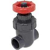 Gray PVC Socket Gate Valve &ndash; 2-Port PVC Gate Valve with Sweat Outlet, Corrosion-Resistant, NSF Certified, 235 PSI Max Operating Pressure (1/2 Inch)