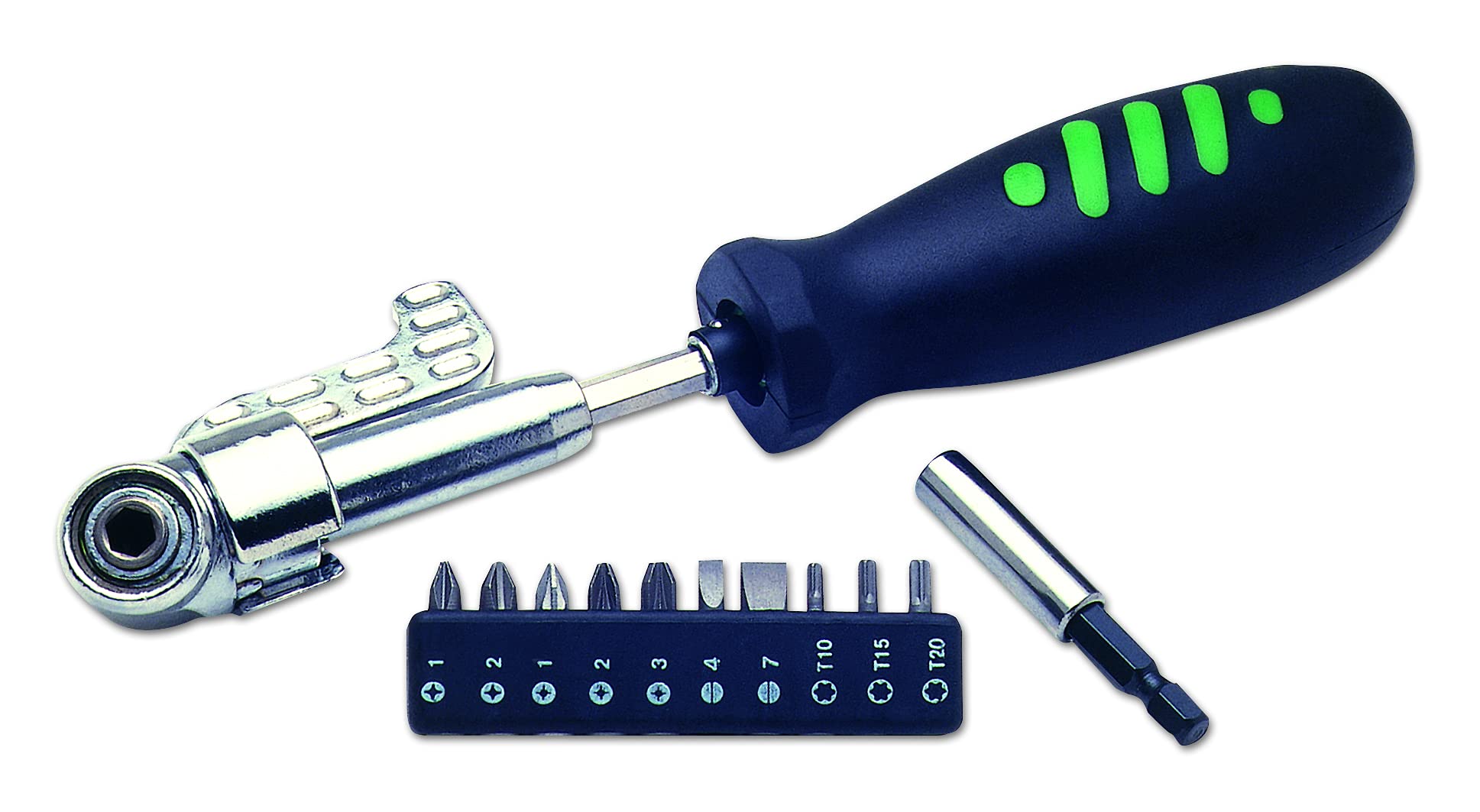 Laser 2517 Screwdriver 3 Way Angled Head 10 Bits