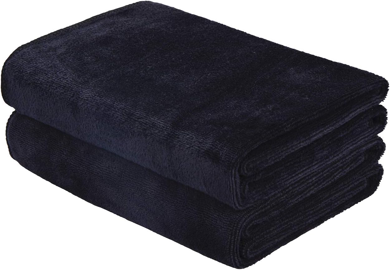 Black x2 HOPESHINE Home Gyms Towel for Men Women Microfiber Gym Towels