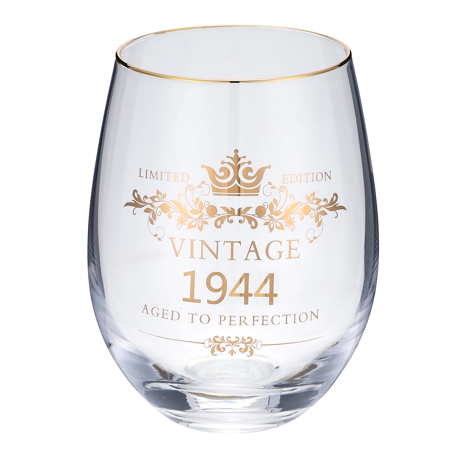Photo 1 of 1944 81 th Birthday Gifts for Women Men 15 Ounce Wine Glasses Classic Birthday Gift Water Tumbler Juice Cup Happy Birthday Present .1944 Vintage Edition 81 th Anniversary, Reunion Gift for Him or Her