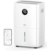 DREO 110-Pint Smart Dehumidifier for Basement, 4500 Ft&sup2; for Large Room, 2 Gallon Water Tank, Auto/Comfort/Constant Mode Dehumidifiers for Home, Bedroom, Bathroom, with Drain Hose, White, 711S