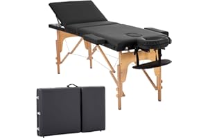 BMS Salon Face Cradle 3 Fold Bed Lightweight Physical Reiki Massage Table MT-336-Black, Black