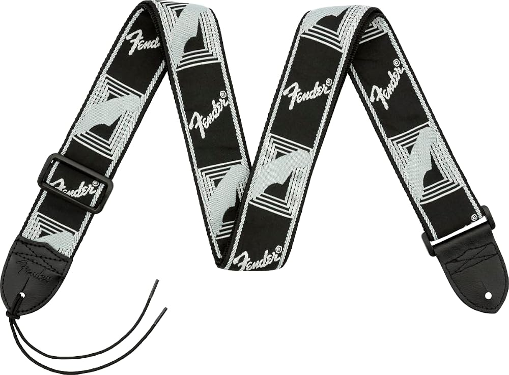 Fender Guitar Strap Monogrammed 2 Inch Black Light Grey Dark Grey Nylon