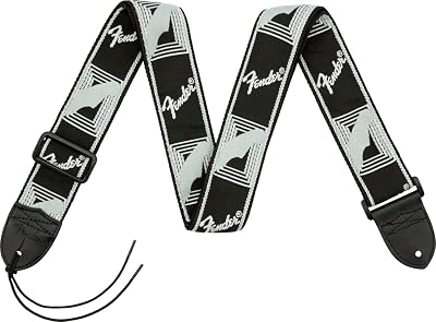 Fender Guitar Strap Monogrammed 2 Inch Black Light Grey Dark Grey Nylon