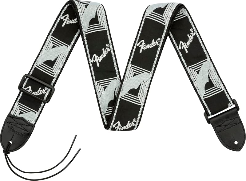 Fender Guitar Strap Monogrammed 2 Inch Black Light Grey Dark Grey Nylon