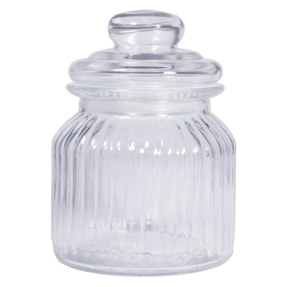 Rayher Hobby Rayher 46167000 Storage Jar Grooved 11 cm Diameter Assorted 15 cm with Lid 625 ml