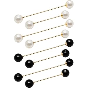 ATCYMI 8 Pcs Artificial Pearl Brooch Pins for Women Clothes Scarf Cardigan Shawl Decorative Pin Shirt Sweater Clips 2.17/2.95