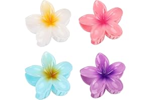DATANSUN 4PCS 3D Effect Flower Hair Clips Set【NO Damage】【Strong Grip】【Non-Slip】Hair Clips For Thin Hair/Thick Hair，Flower Claw Clips For Women，Multicolor A