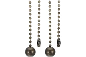 PATIKIL 1M 3.3ft Ceiling Fan Pull Chain, 2 Pcs Beaded Pulls Cord Extender Ball Pendant for Fan Light Chandelier Table Lamp Pulling Switch, Bronze