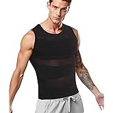 Trinorla Men's Compression Shirts Body Shaper Tank Top Sleeveless Shapewear Slimming Undershirt Tummy Control Vest