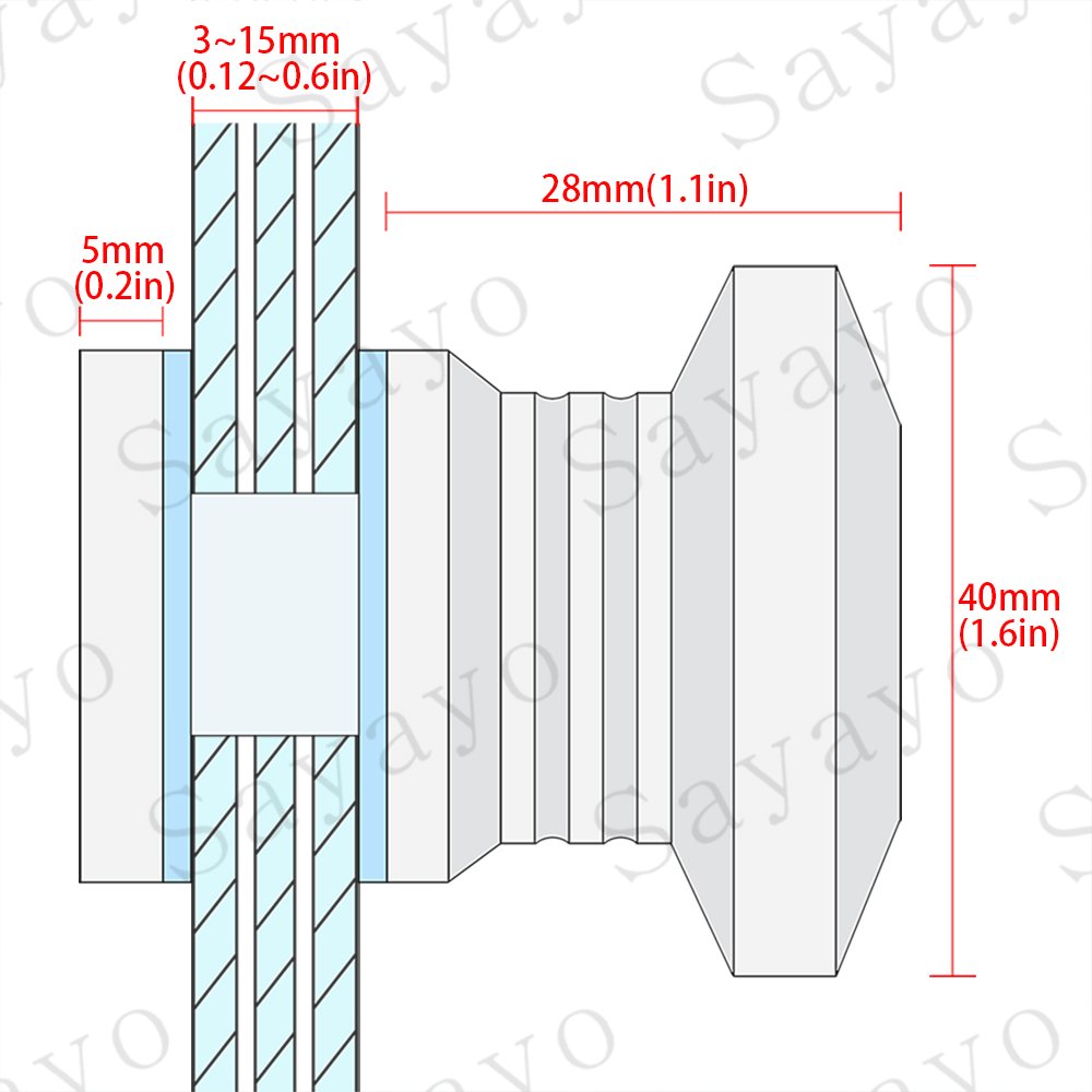 sayayo Badezimmer Türknauf Single Side Zirkular Dusche Glas Tür Handler