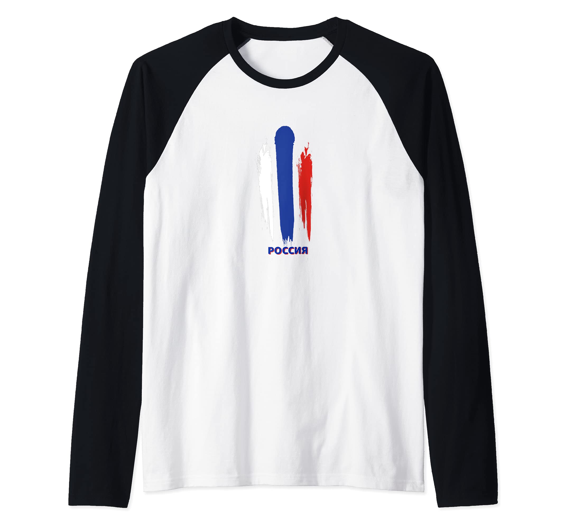 Flag Russia Raglan Baseball Tee