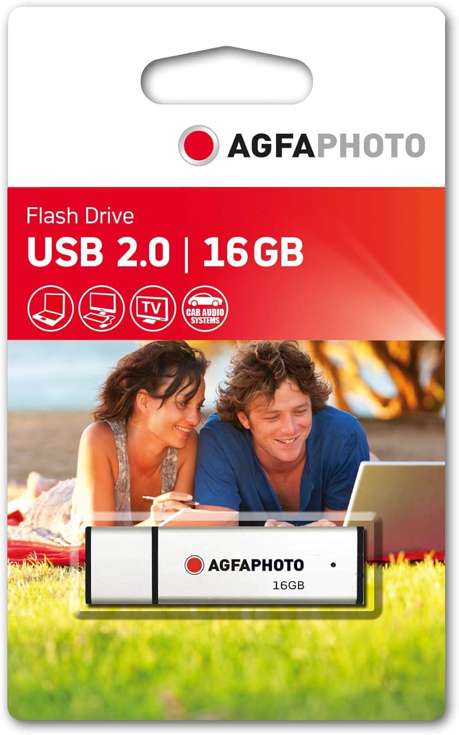 AgfaPhoto 16GB USB 2.0 Flash Drive – 15MB/s Read Speed, 5MB/s Write Speed, Flash Memory, USB Connectivity, 8GB Model, Office Use – Gray