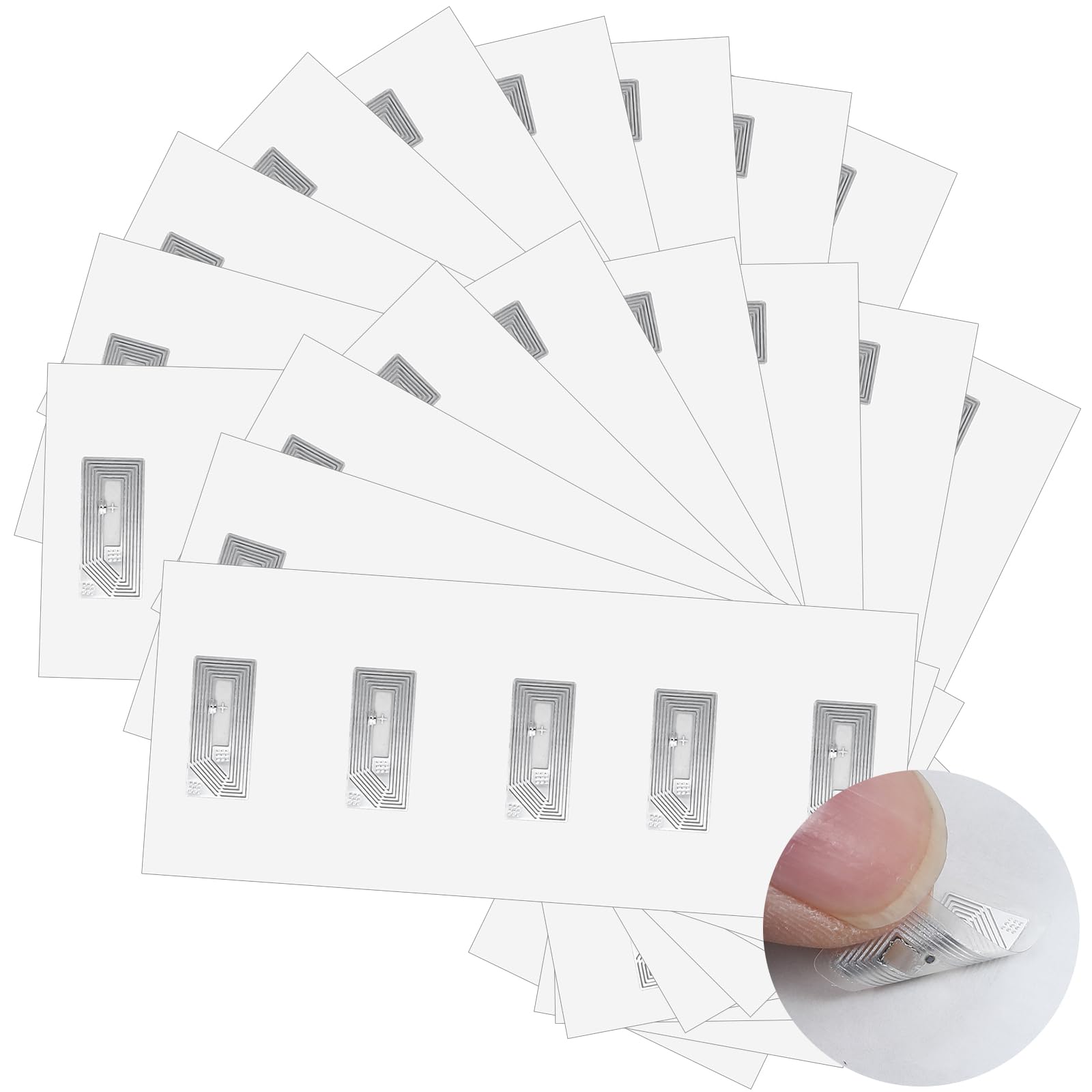 Photo 1 of 100 Pcs NFC Tags Sticker Ntag213 Adhesive Blank NFC Stickers Chip Rewritable 144 Bytes Memory Programmable RFID Stickers Tags Compatible with All NFC-Enabled